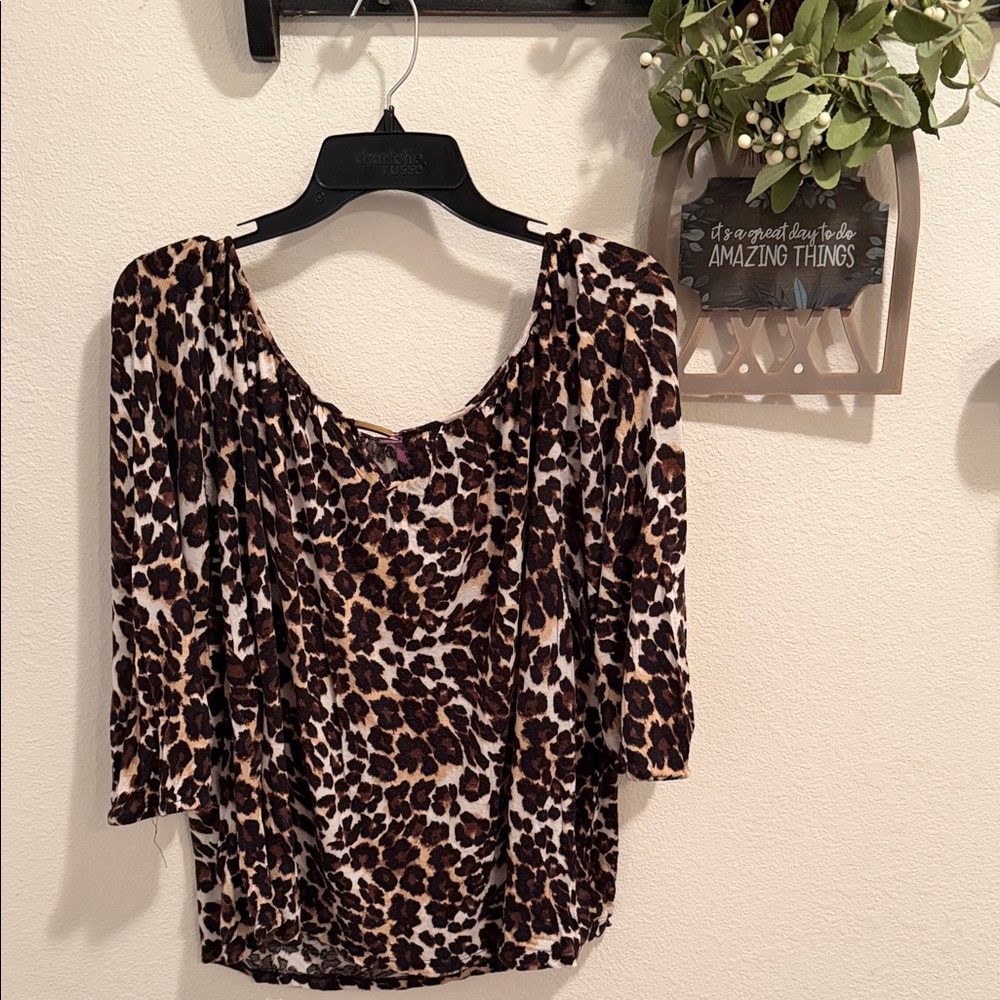 Leopard Print Women's Top, 2X
